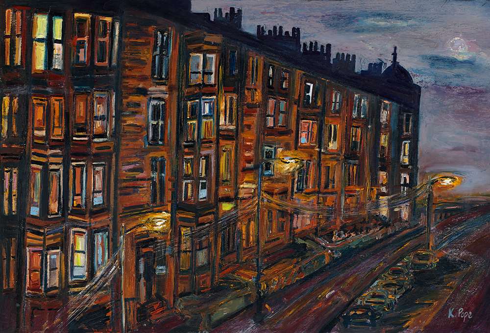 Wilton Drive, 10pm giclee prints by the Glasgow artist Katie Pope 